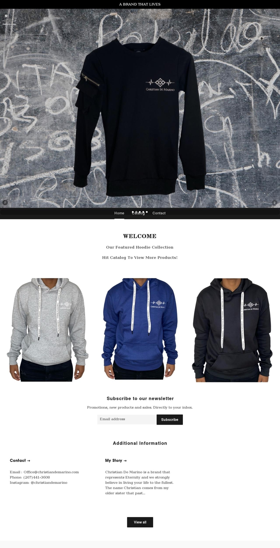 christiandemarino.com shopify website screenshot