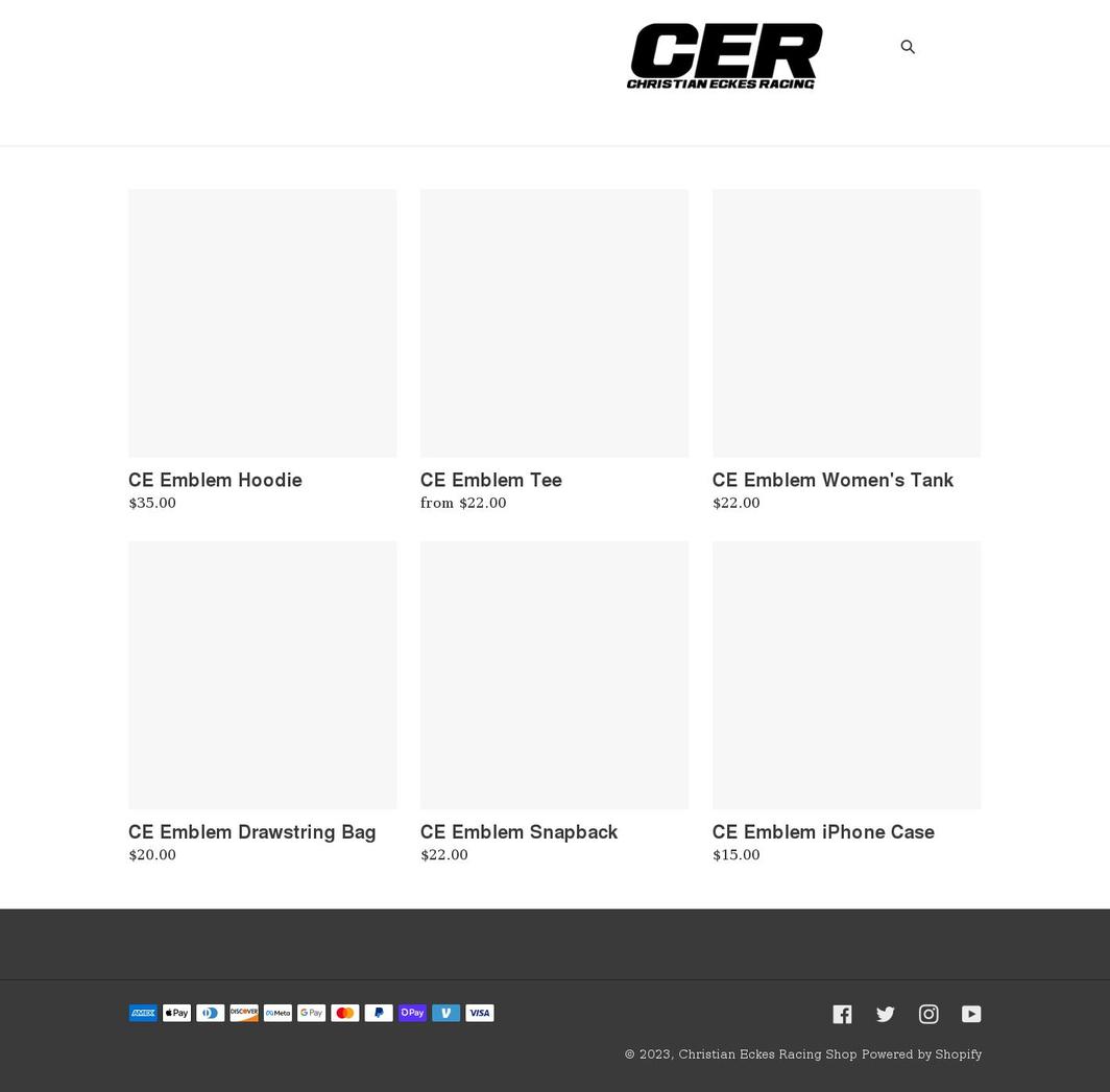 christianeckesracing.com shopify website screenshot