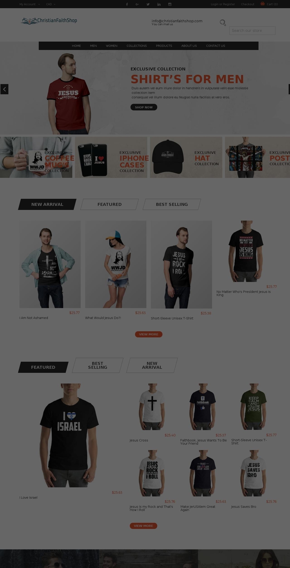 christianfaithshop.com — Shopify storefront screenshot