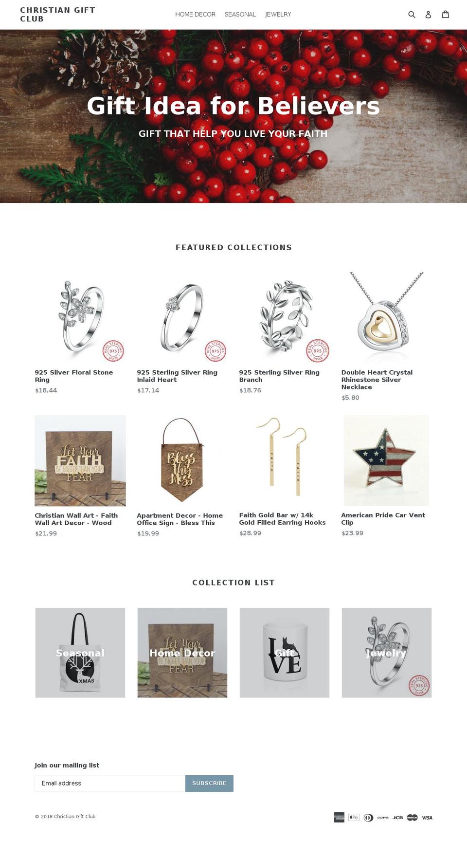 christiangiftclub.com — Shopify storefront screenshot