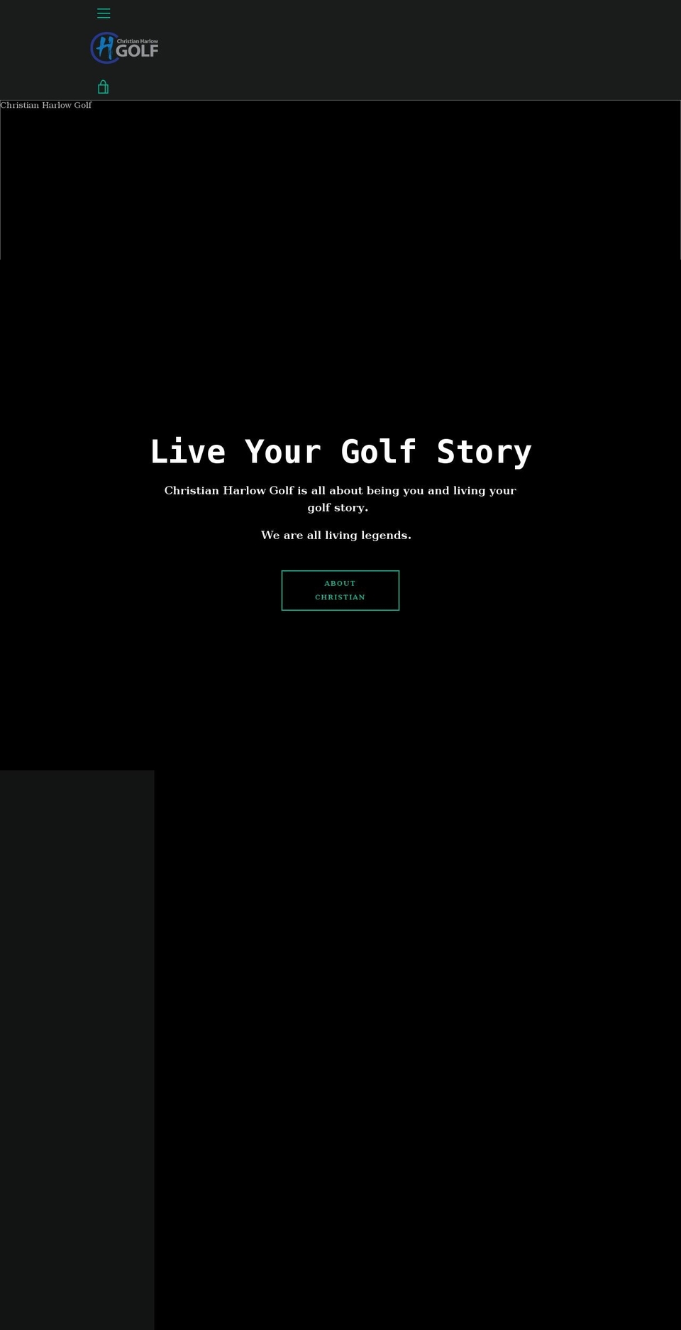 christianharlowgolf.com shopify website screenshot