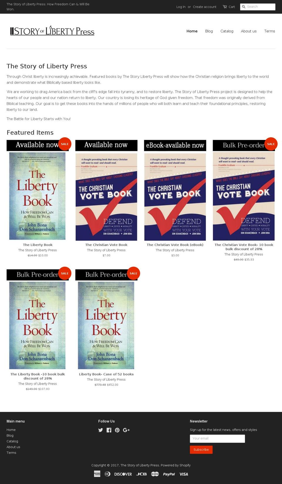 christianlibertybook.net shopify website screenshot