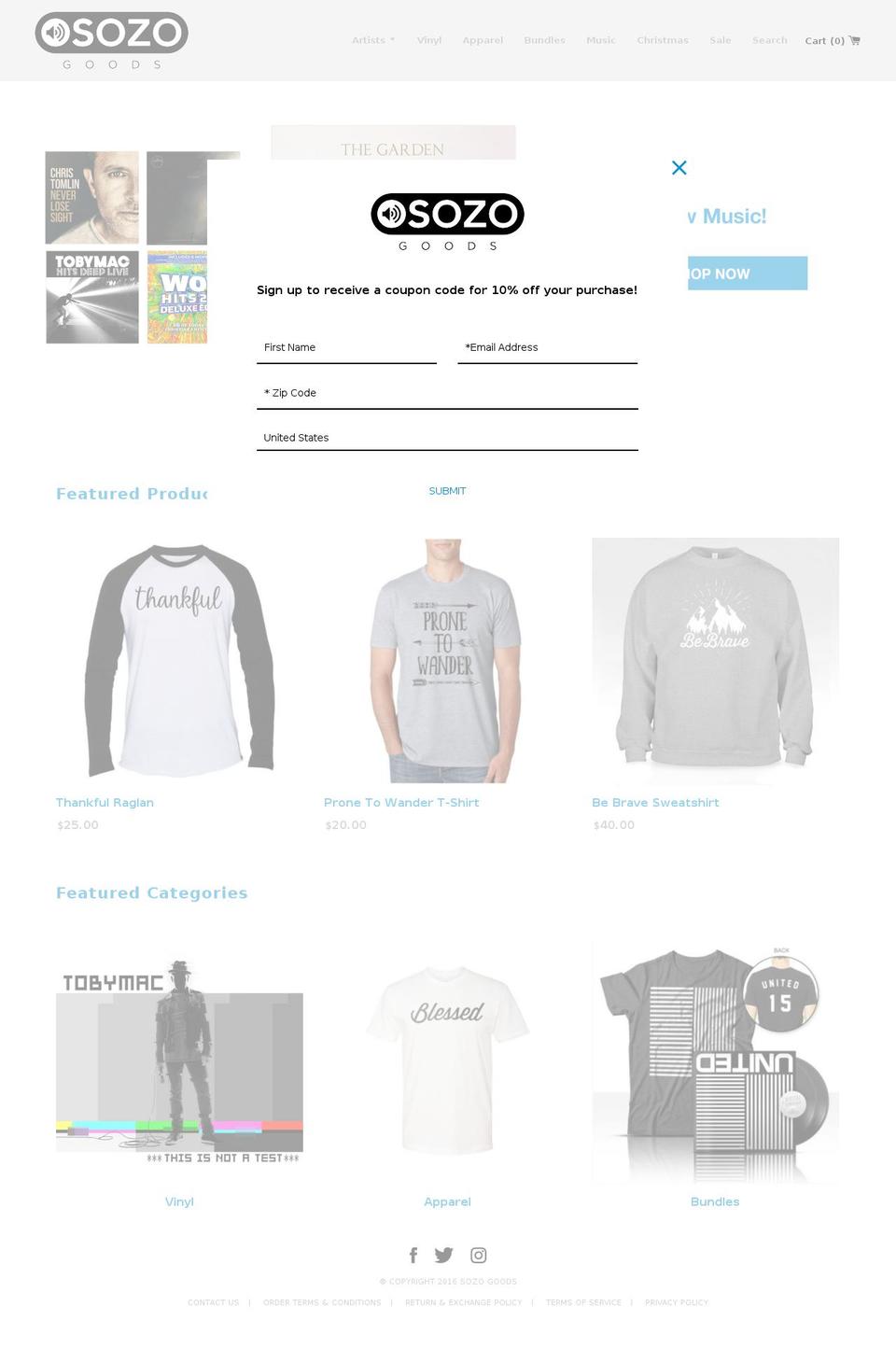 christianmusictshirts.com shopify website screenshot
