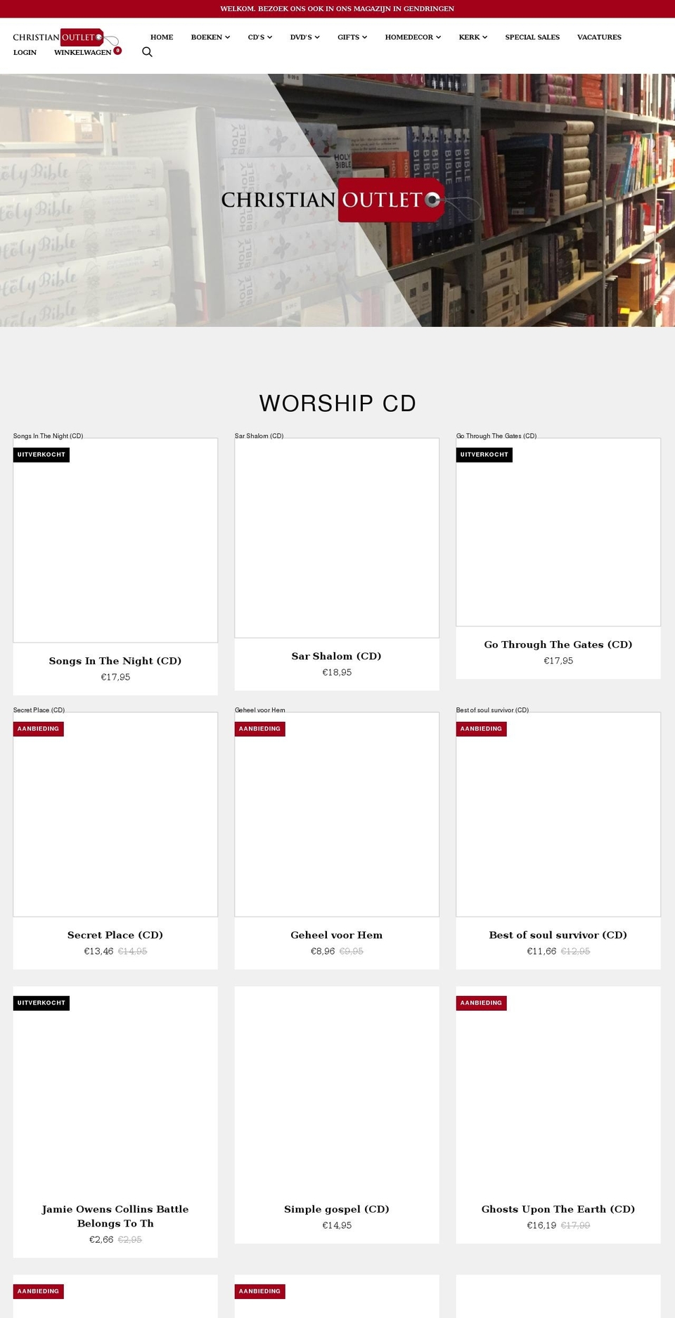 christianoutlet.nl shopify website screenshot