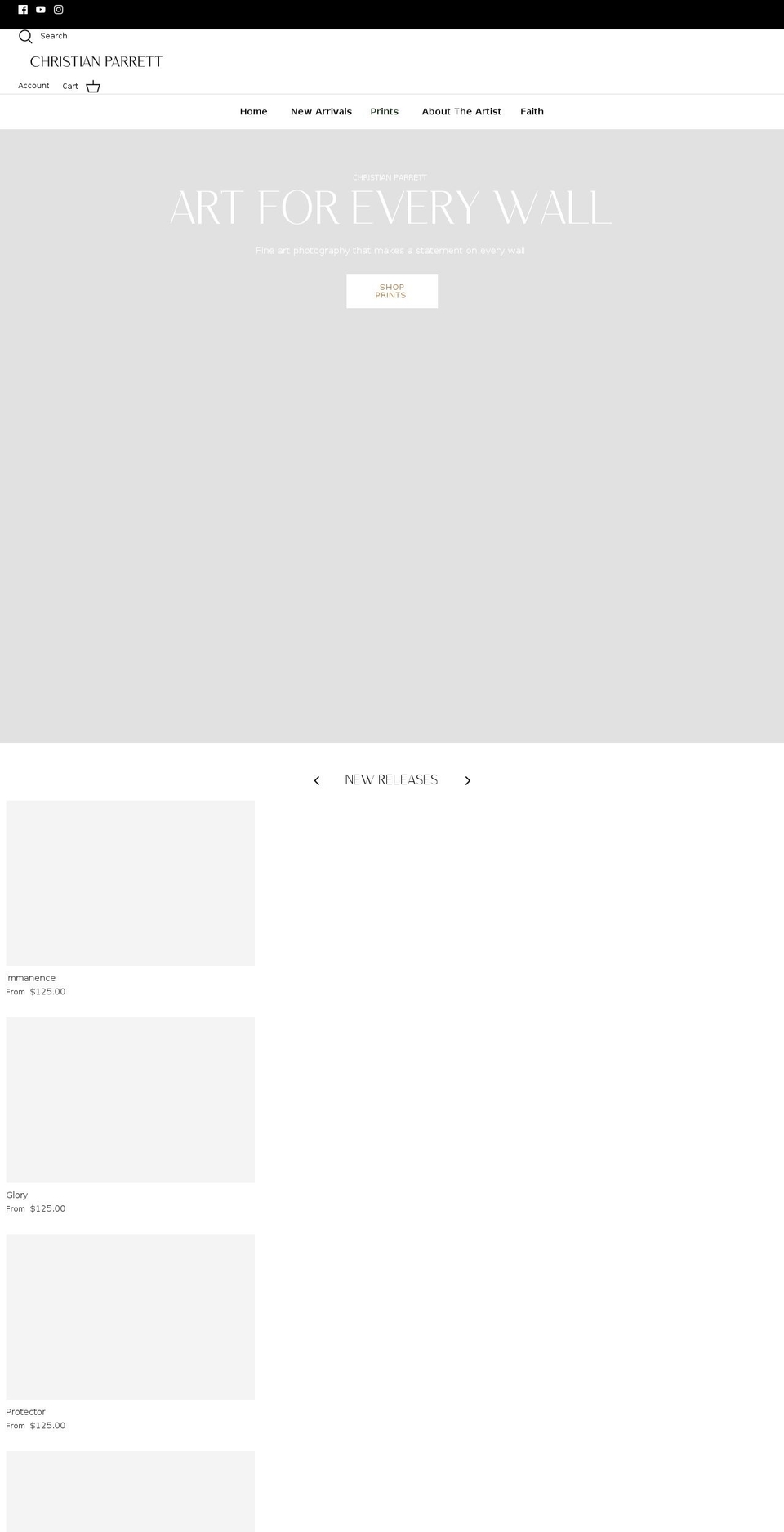 christianparrett.com shopify website screenshot
