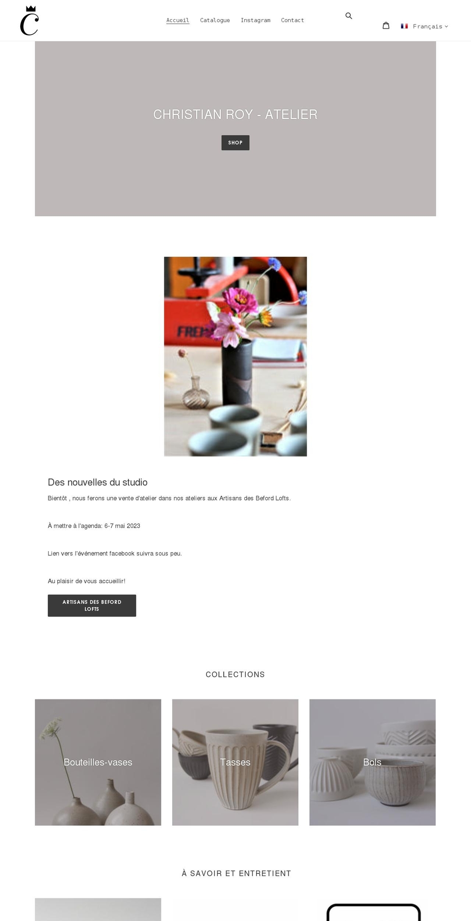 christianroy-atelier.com shopify website screenshot