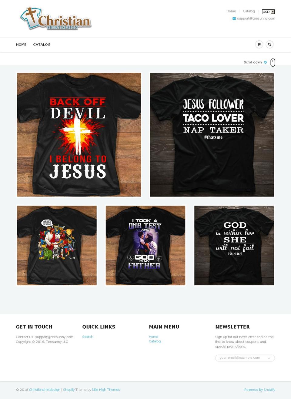christianshirtdesign.com — Shopify storefront screenshot
