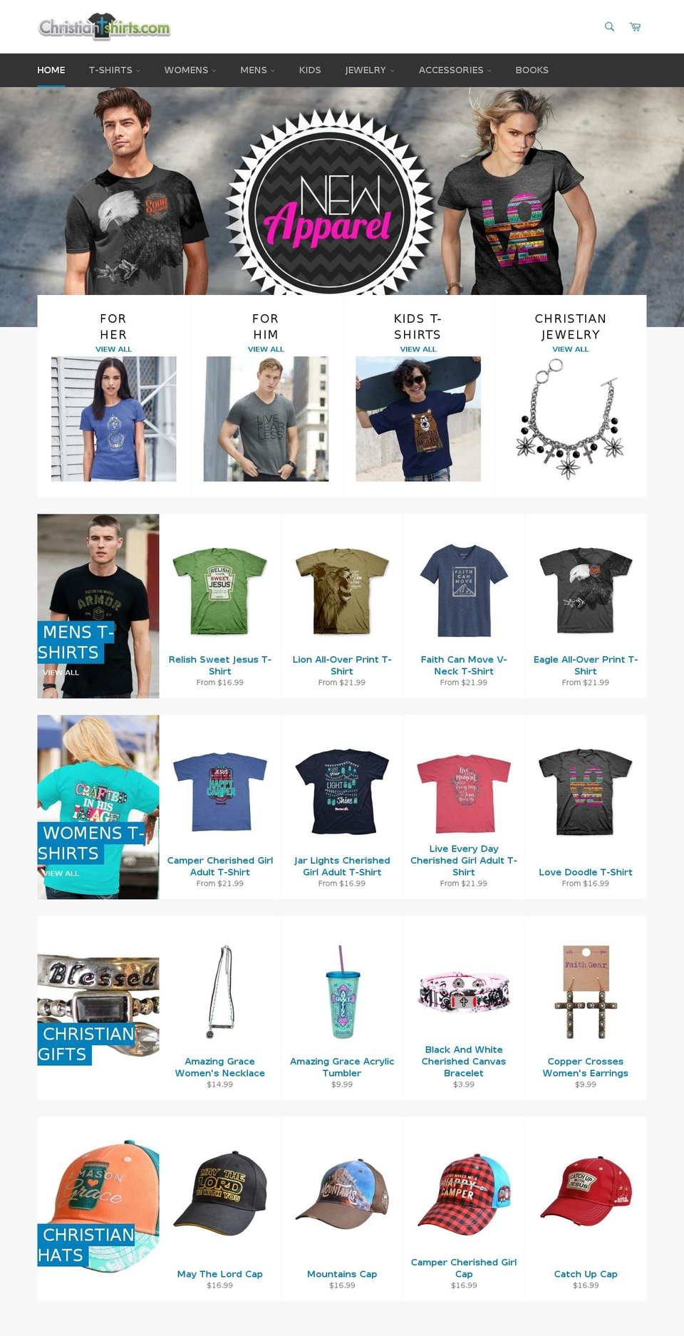 christiantshirts.com shopify website screenshot