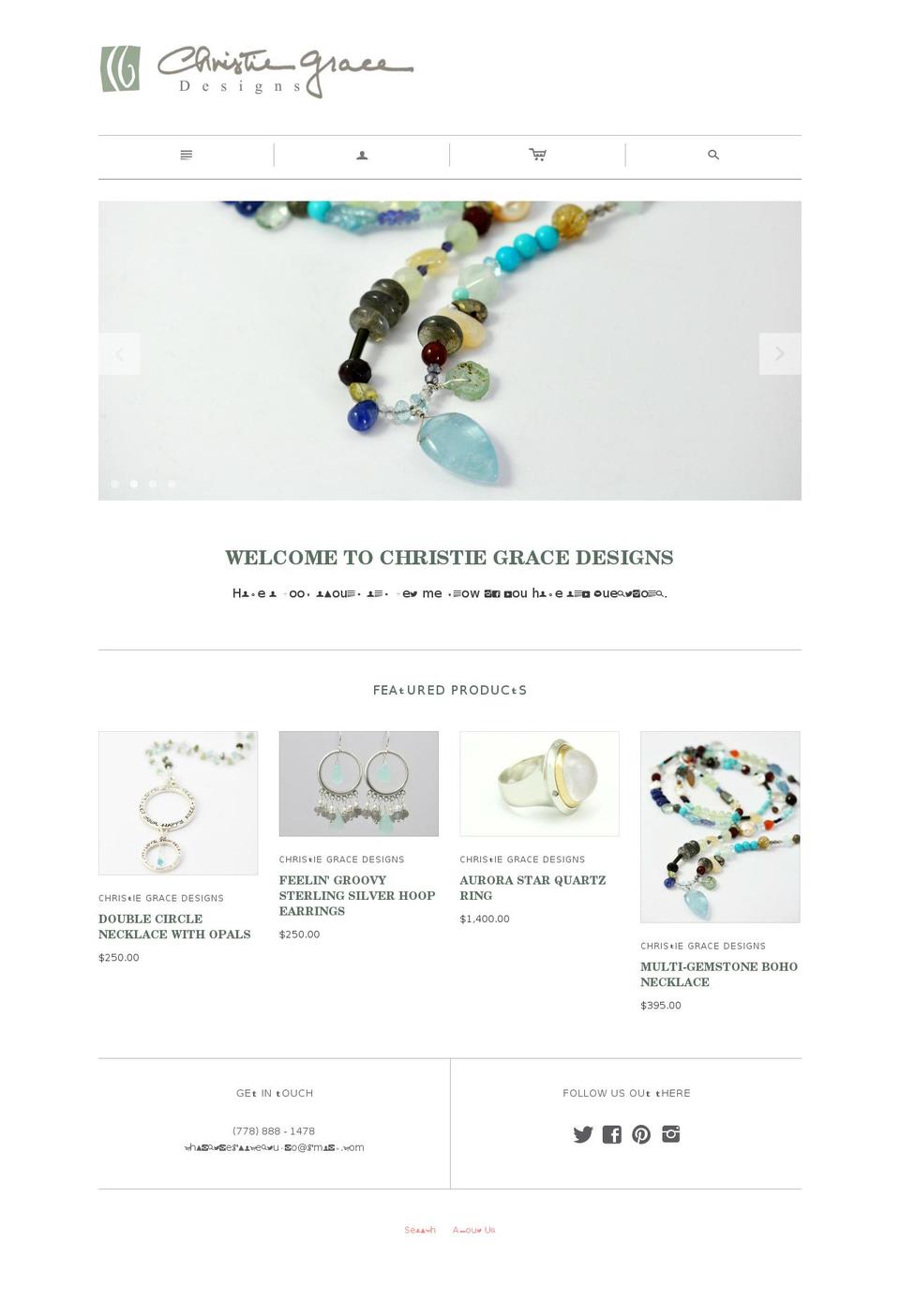 christiegrace.com shopify website screenshot