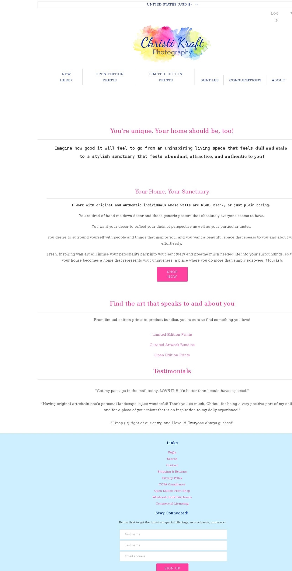 christikraft.com shopify website screenshot