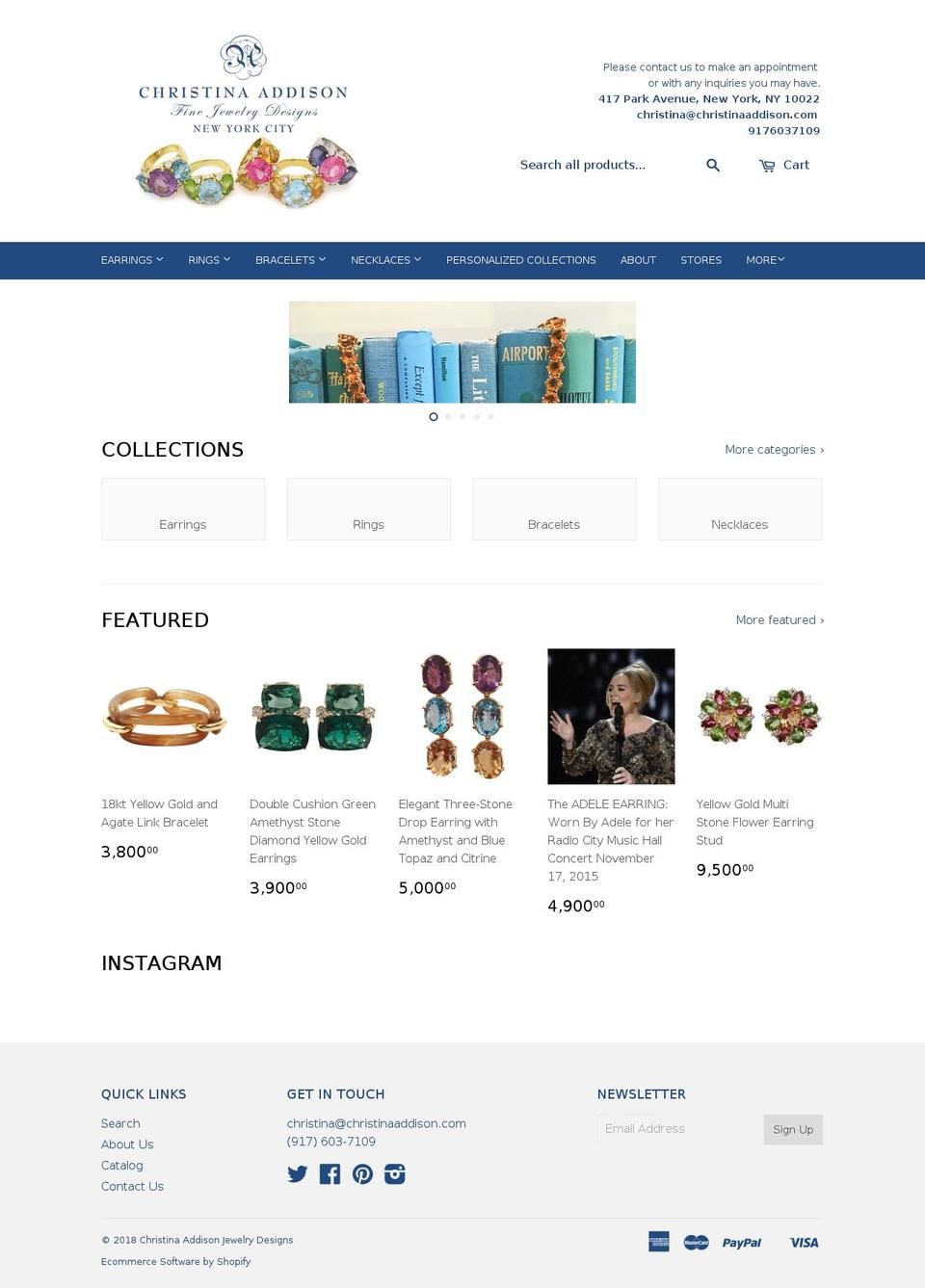 christinaaddisonjewelry.com shopify website screenshot
