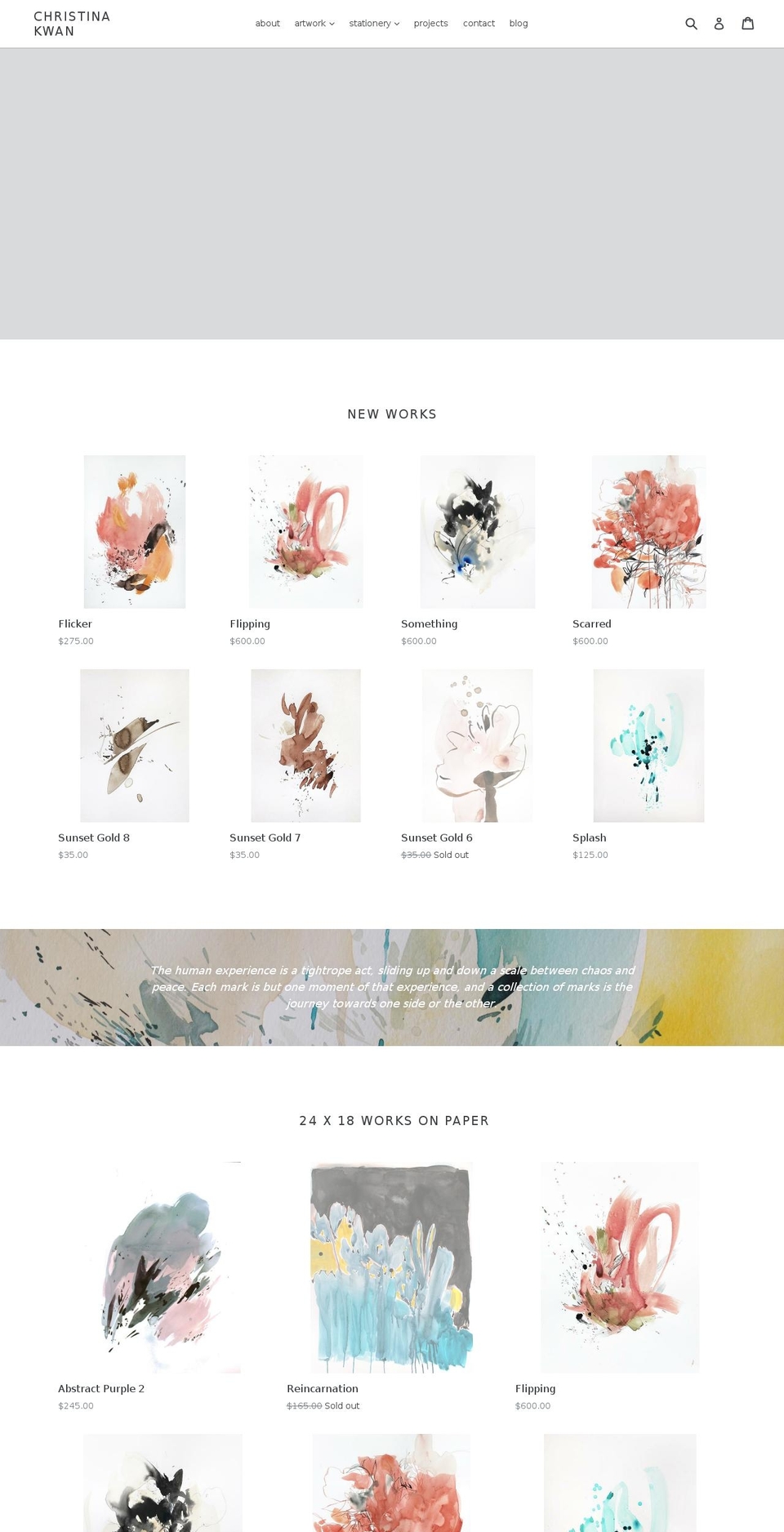 christinakwanart.com — Shopify storefront screenshot