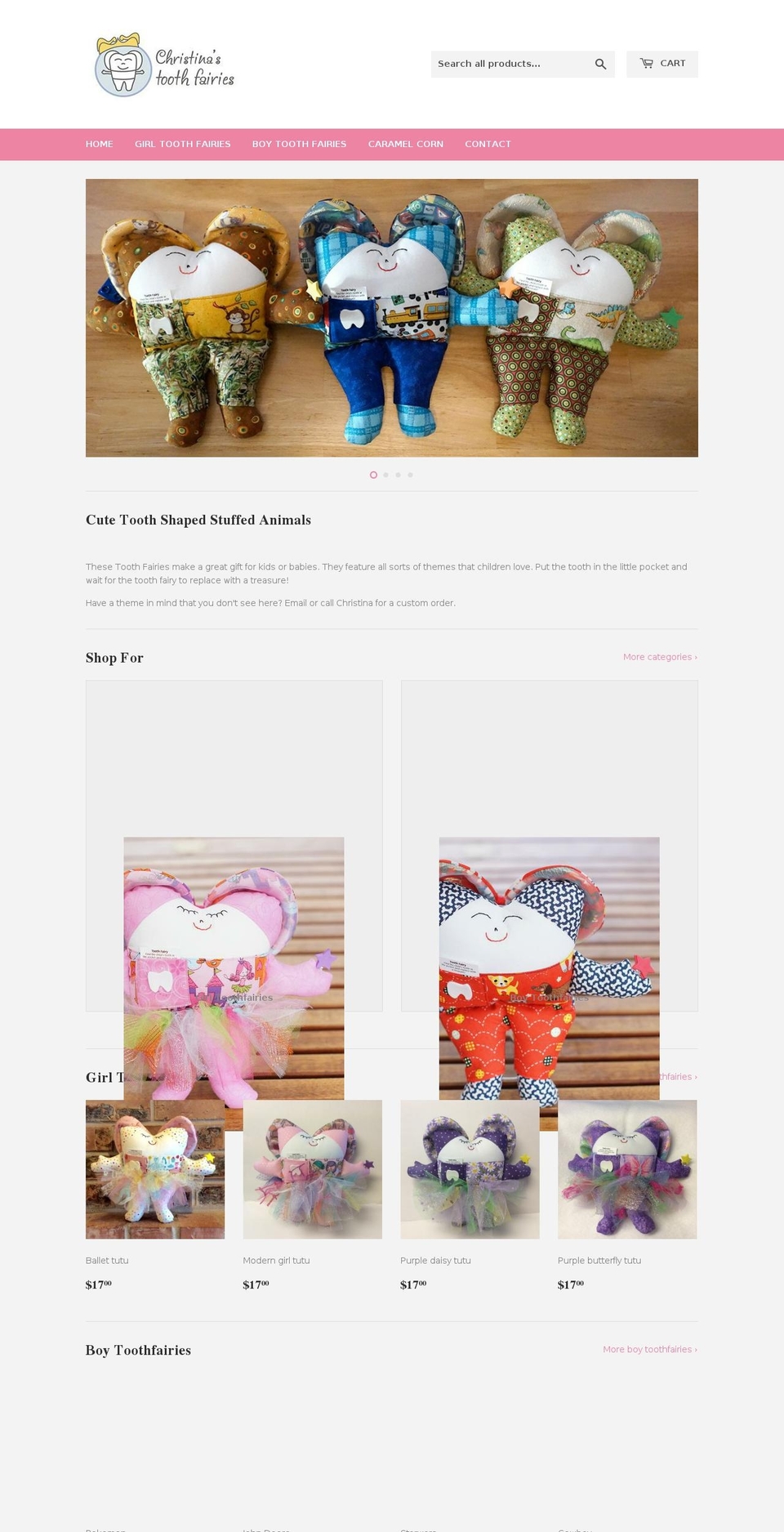christinastoothfairies.com — Shopify storefront screenshot