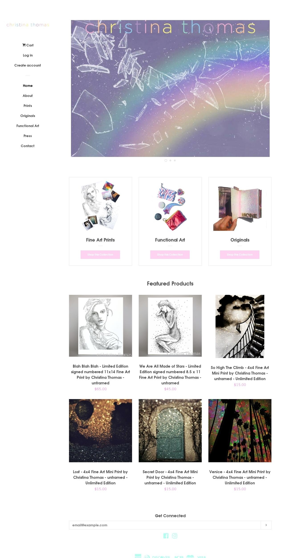 christinathomasart.com shopify website screenshot