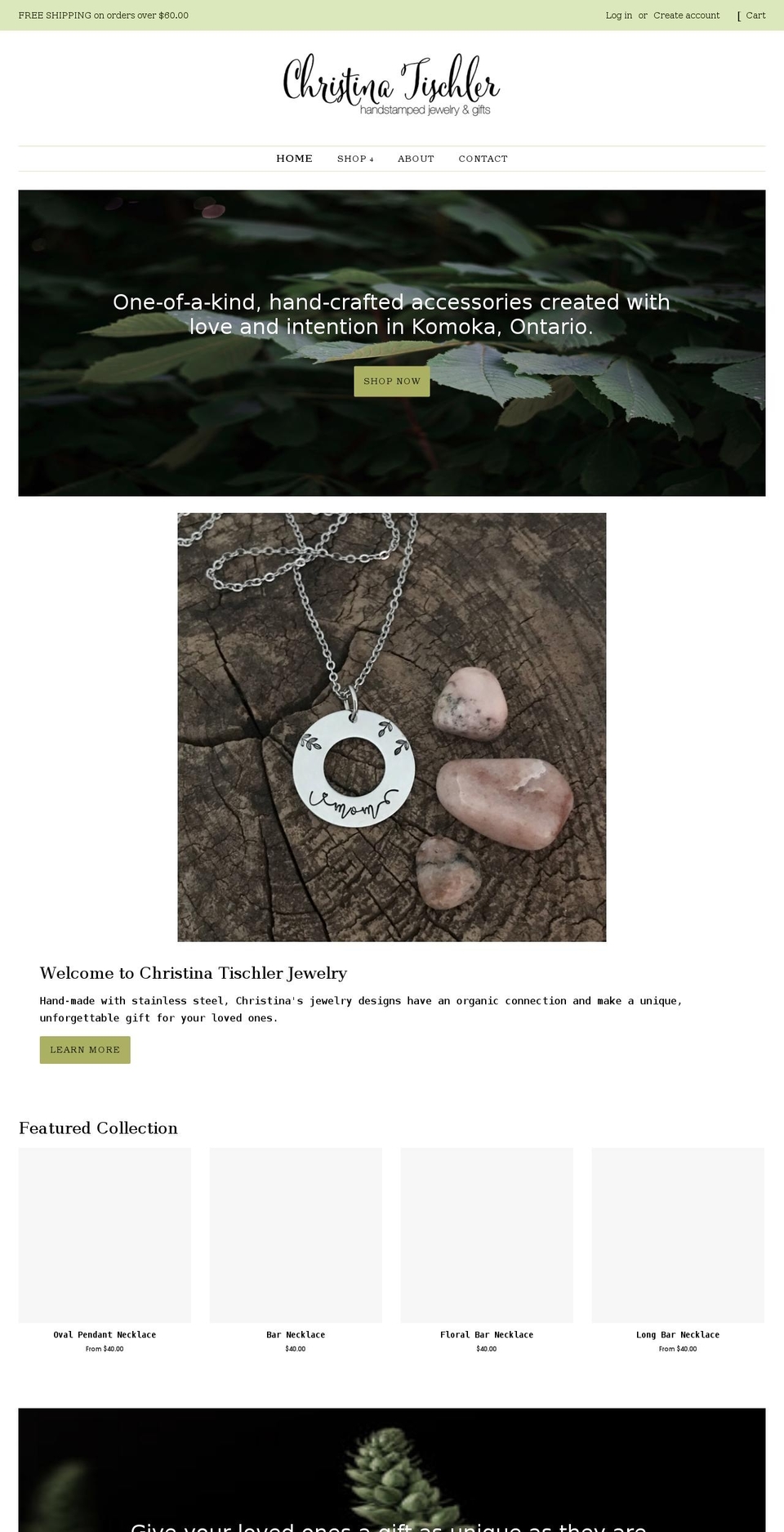 christinatischler.com shopify website screenshot