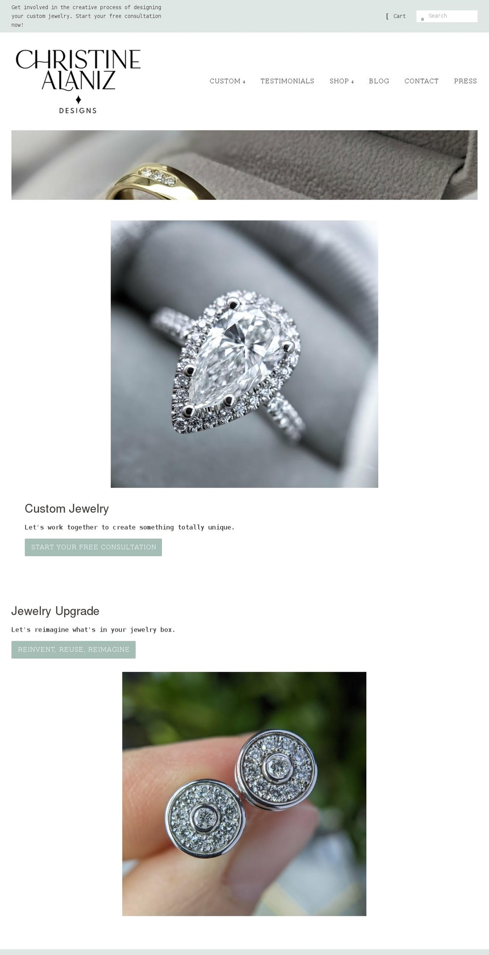 christinealaniz.com shopify website screenshot