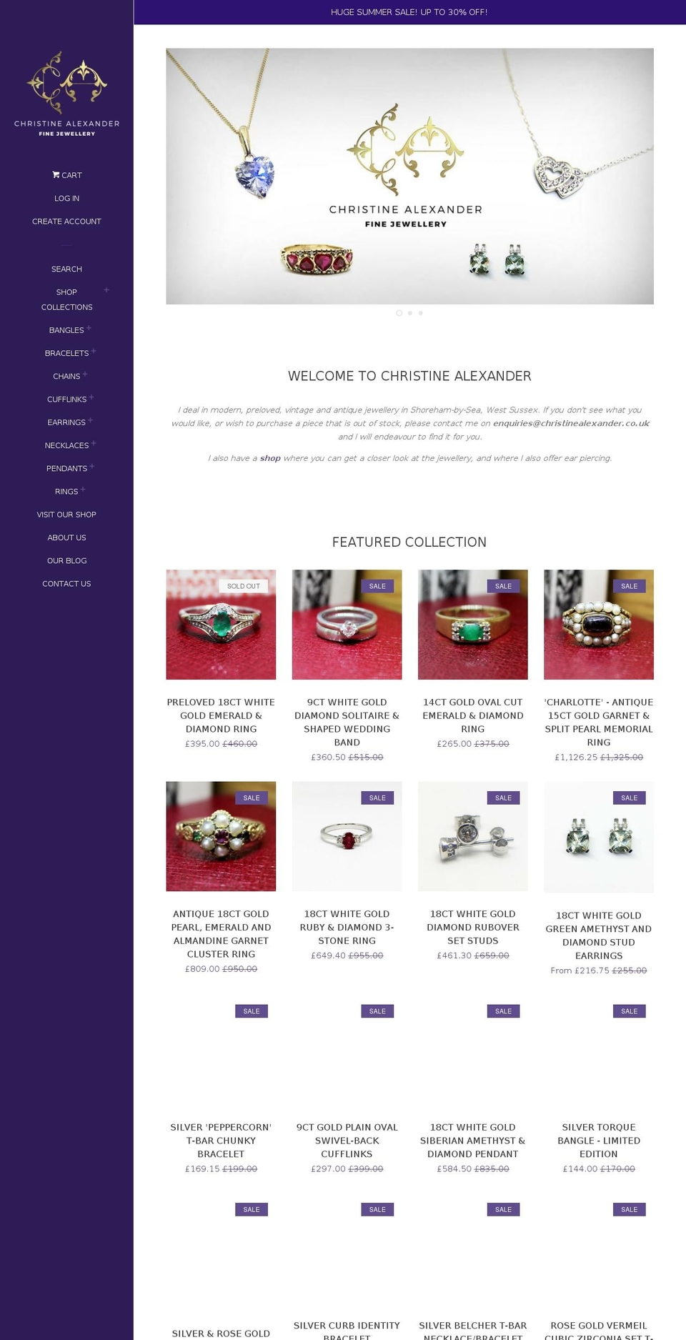 christinealexander.co.uk shopify website screenshot