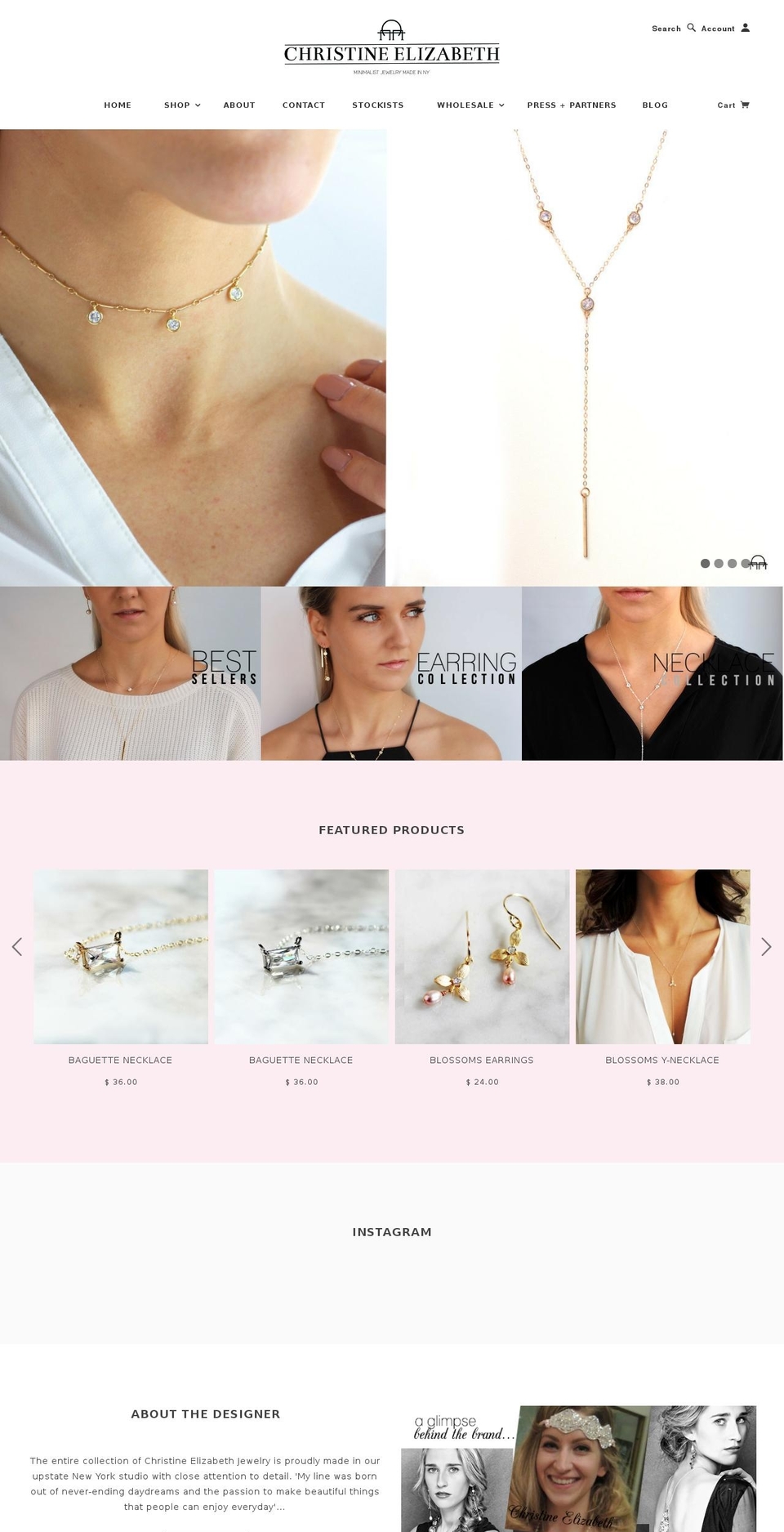christineelizabethjewelry.com shopify website screenshot