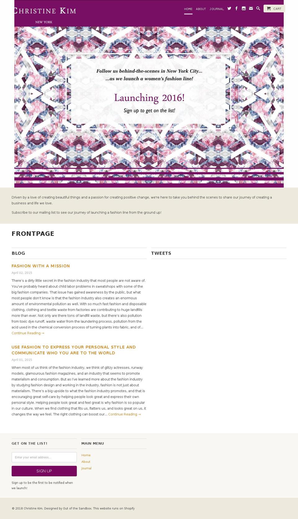 christinekimnyc.com — Shopify storefront screenshot