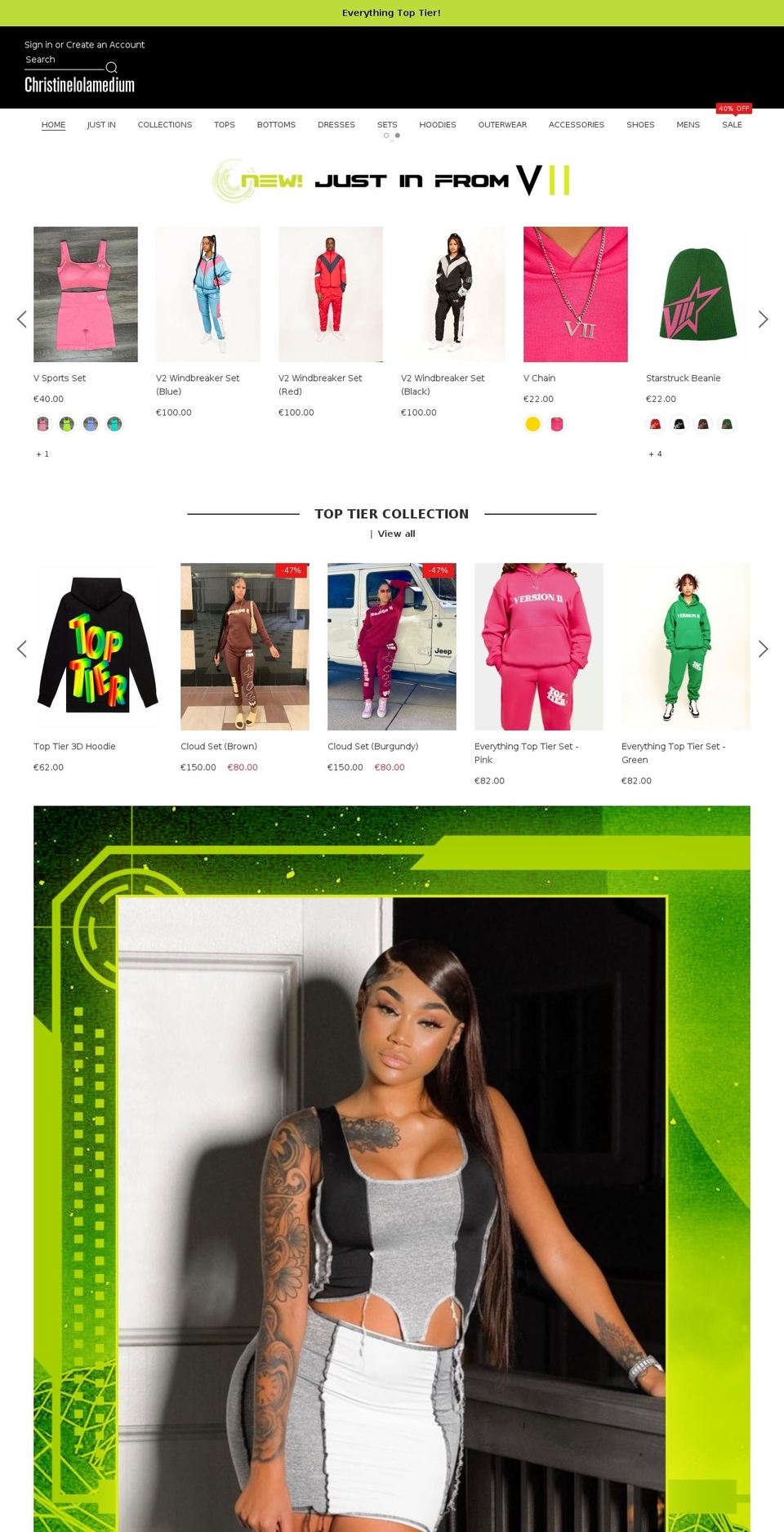 Version Shopify theme site example christinelolamedium.com