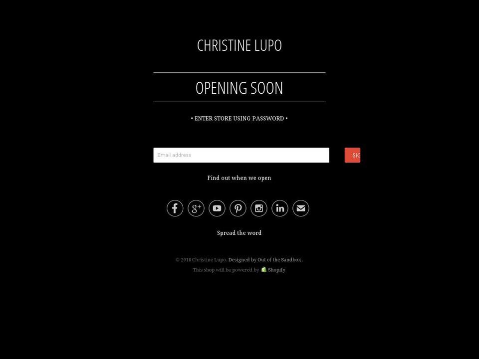 christinelupo.com shopify website screenshot