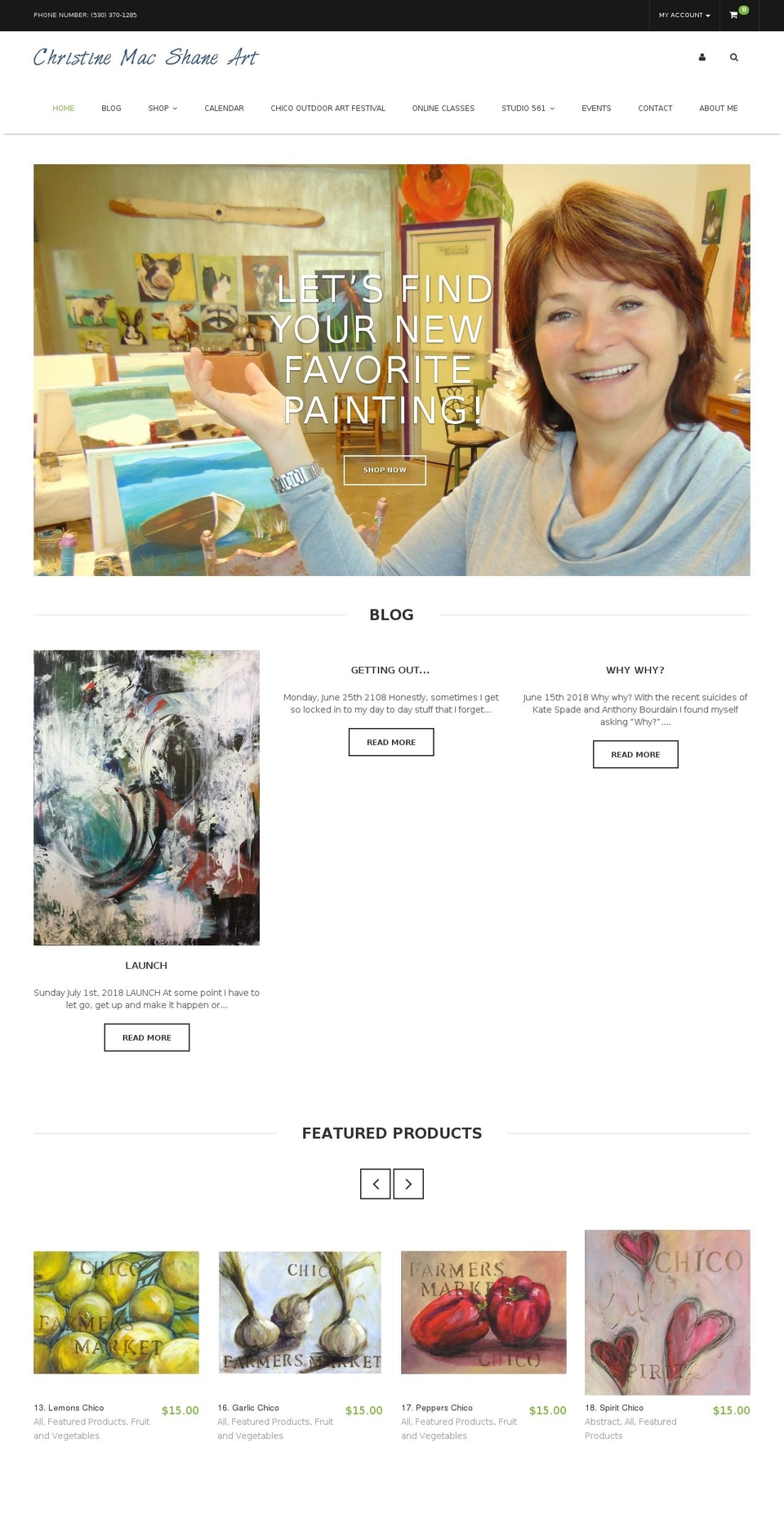 christinemacshaneart.com — Shopify storefront screenshot
