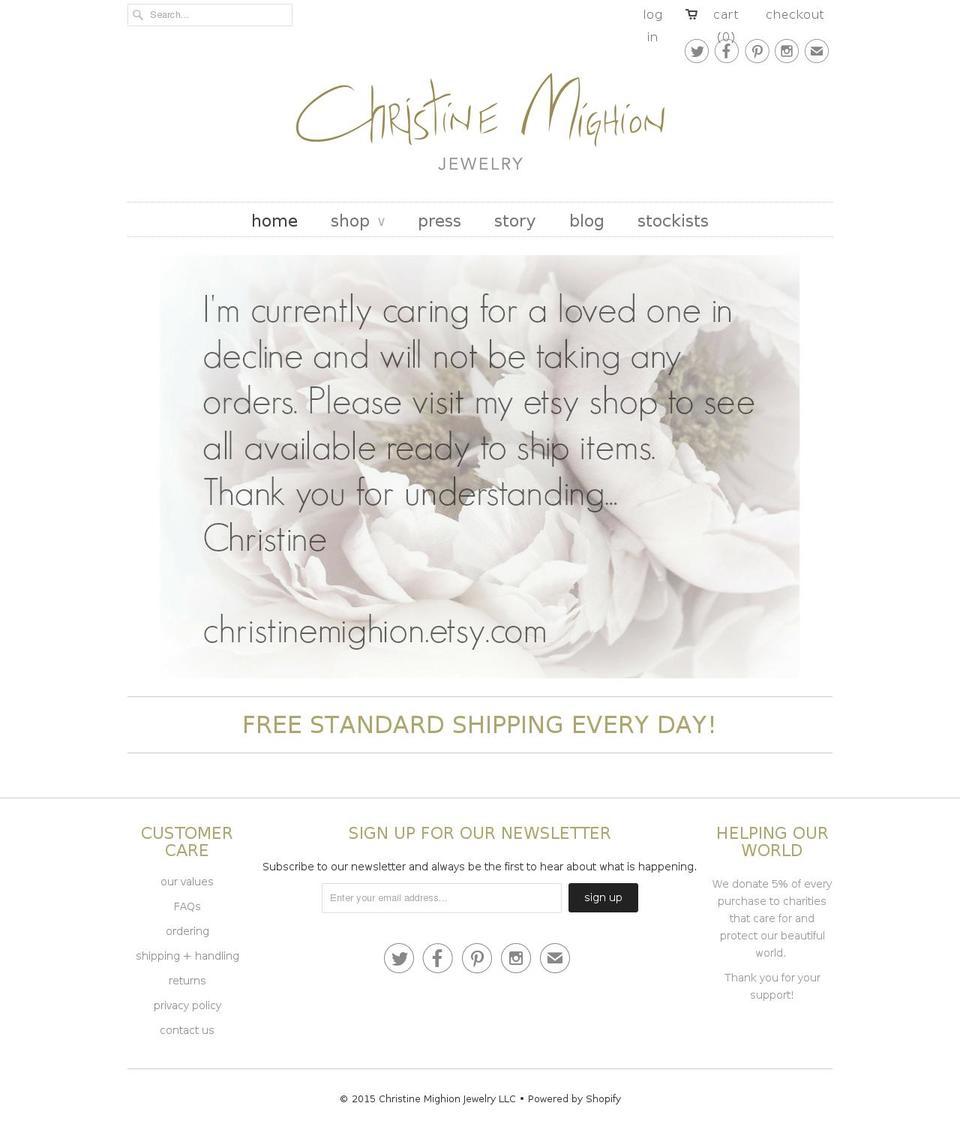 christinemighion.com shopify website screenshot