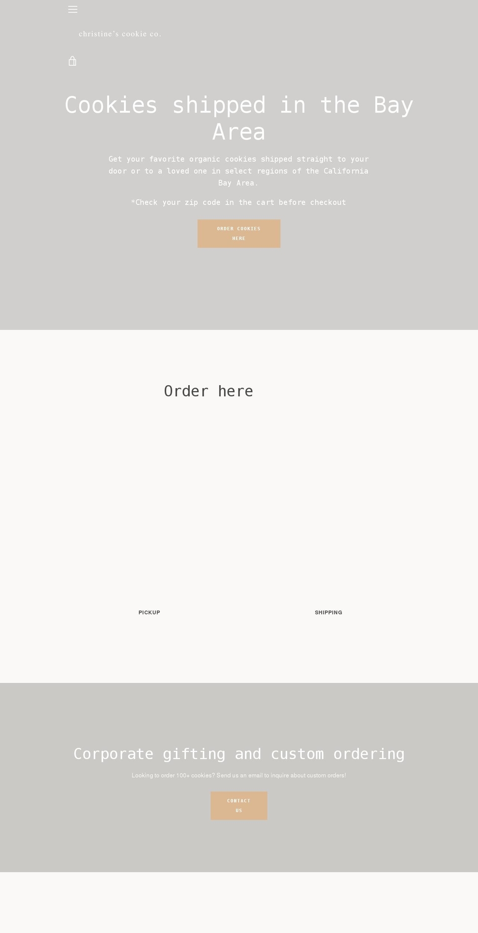 christinescookie.com shopify website screenshot