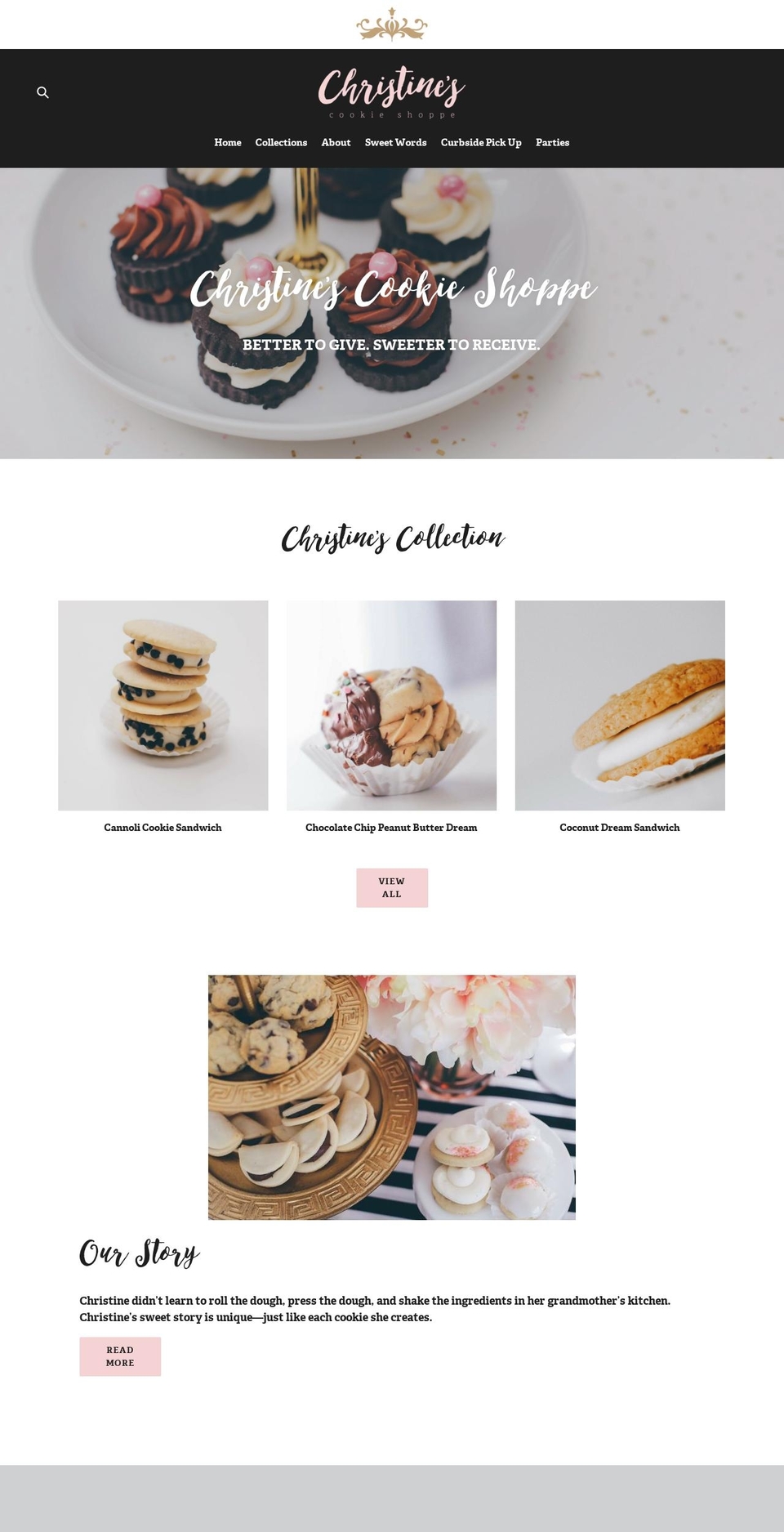 christinescookieshoppe.com — Shopify storefront screenshot
