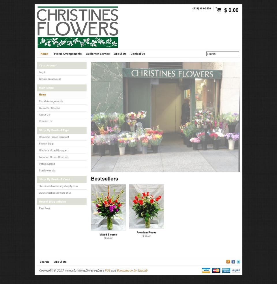 christinesflowers-sf.us shopify website screenshot