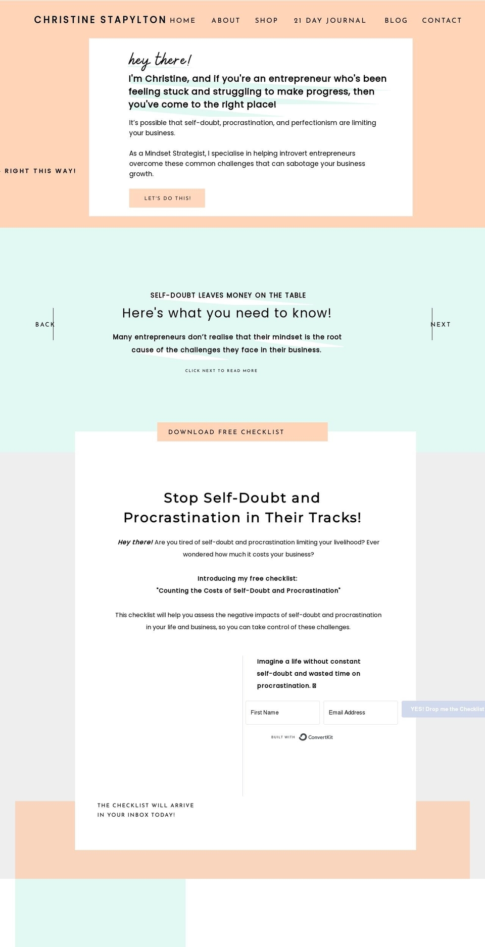 christinestapylton.com shopify website screenshot