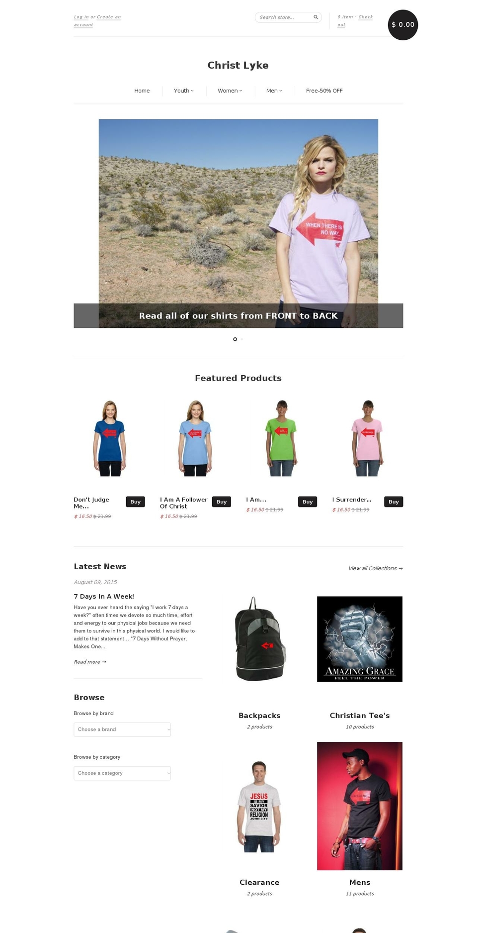 christlyke.com — Shopify storefront screenshot