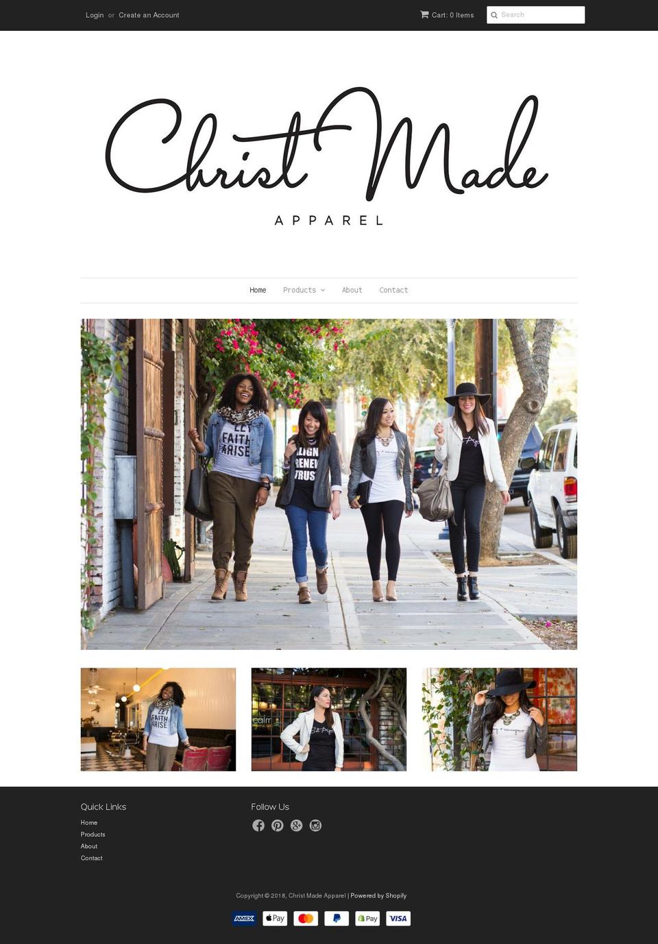 christmadeapparel.com — Shopify storefront screenshot