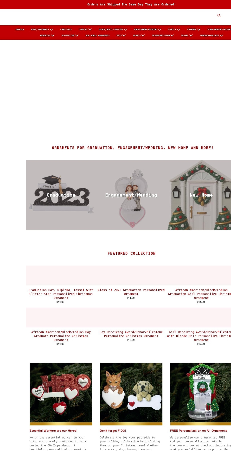 christmascreationsusa.com shopify website screenshot