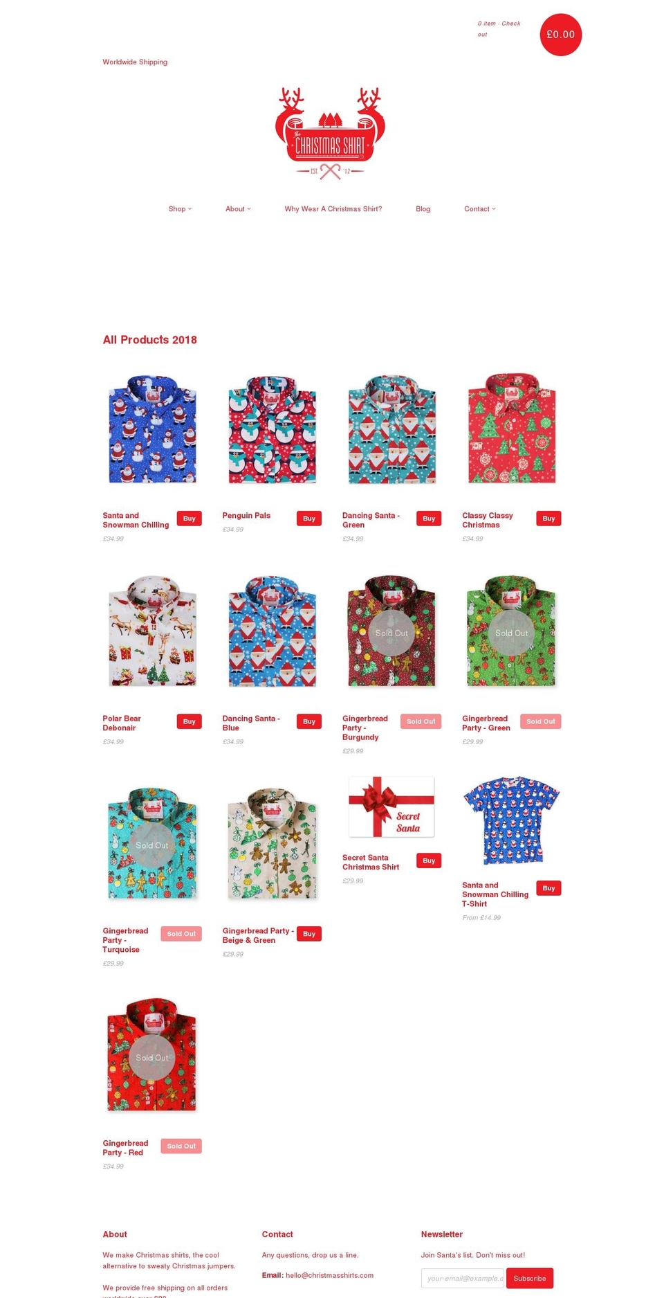 christmasshirts.ie shopify website screenshot