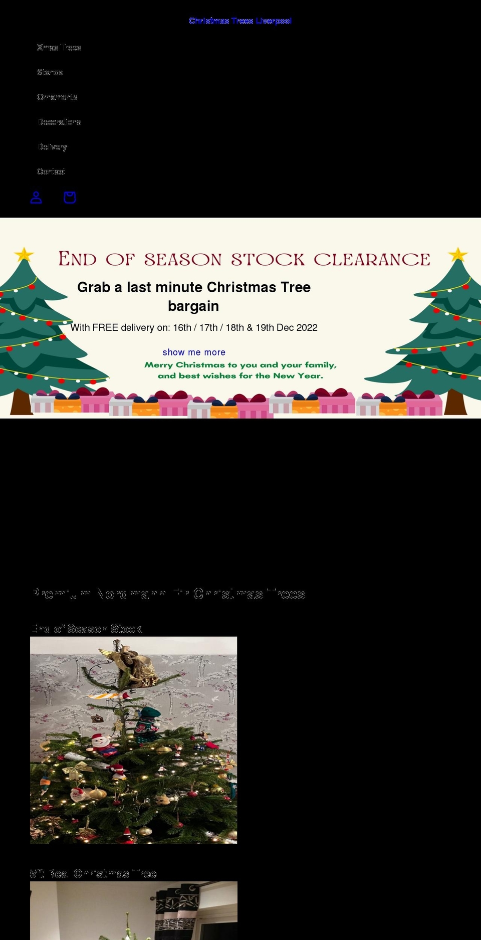 christmastreesliverpool.co.uk shopify website screenshot