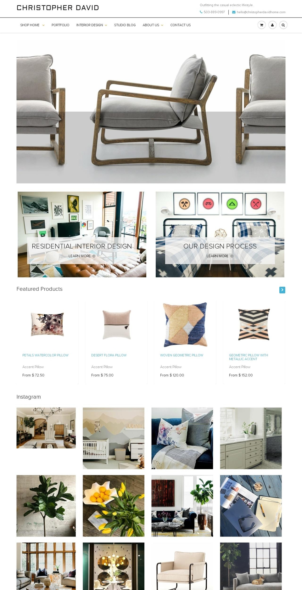 christopherdavidhome.com — Shopify storefront screenshot