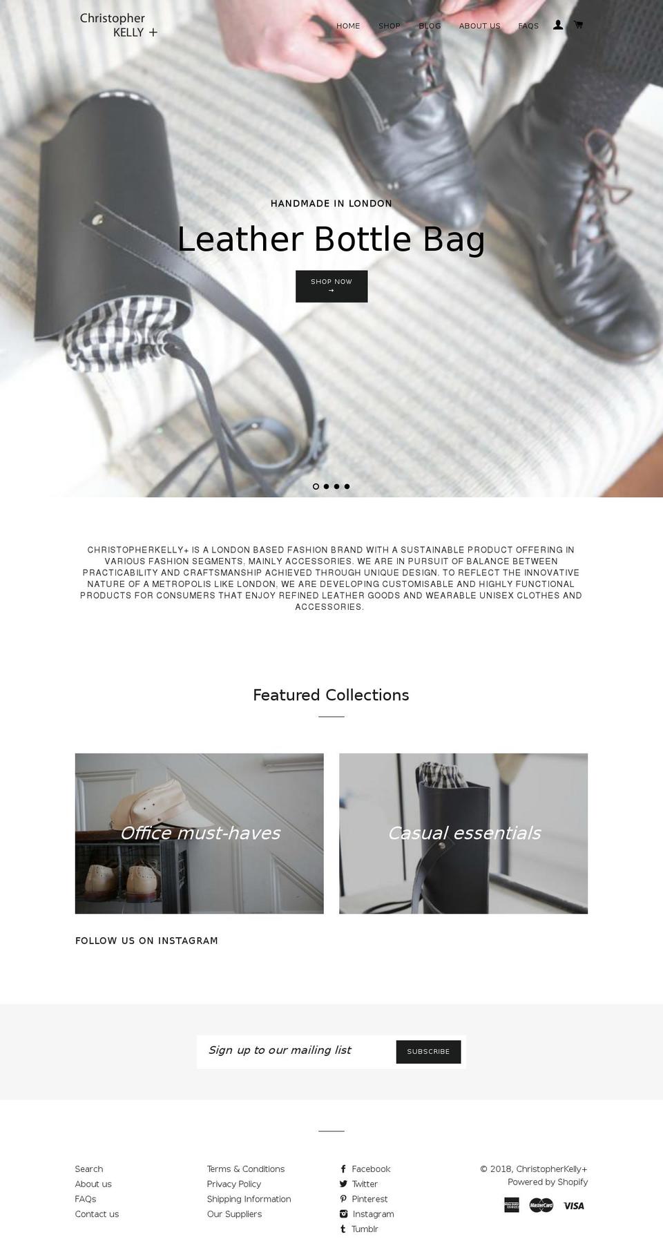 christopherkellyfashion.com — Shopify storefront screenshot
