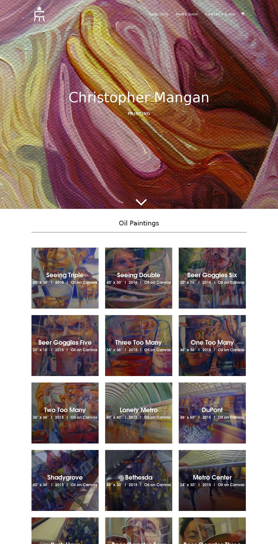 christophermangan.com shopify website screenshot