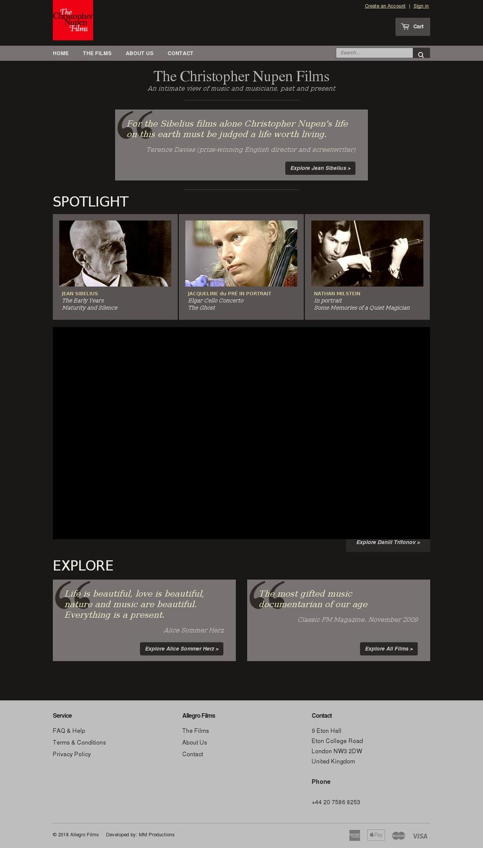 allegrofilms-theme-shopify Shopify theme site example christophernupen.com