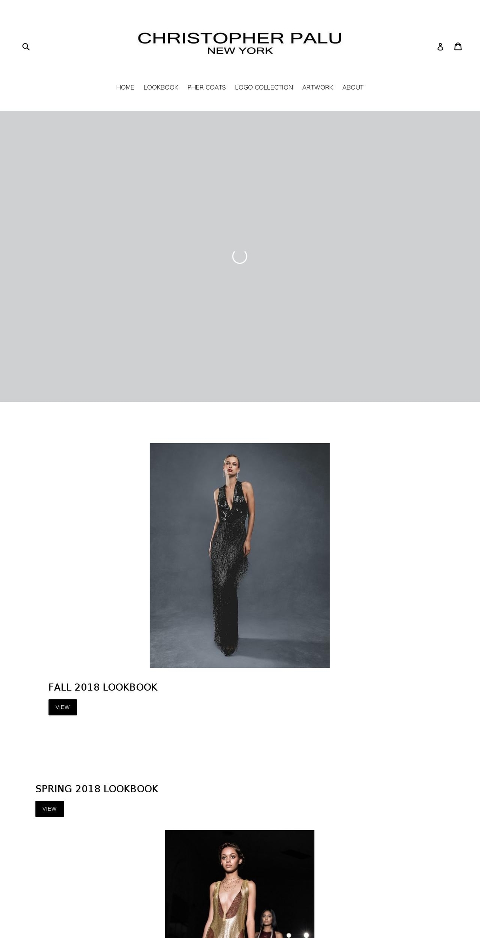 christopherpalunewyork.com — Shopify storefront screenshot