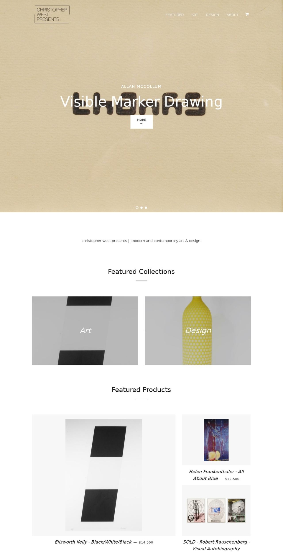 christopherwestpresents.com shopify website screenshot