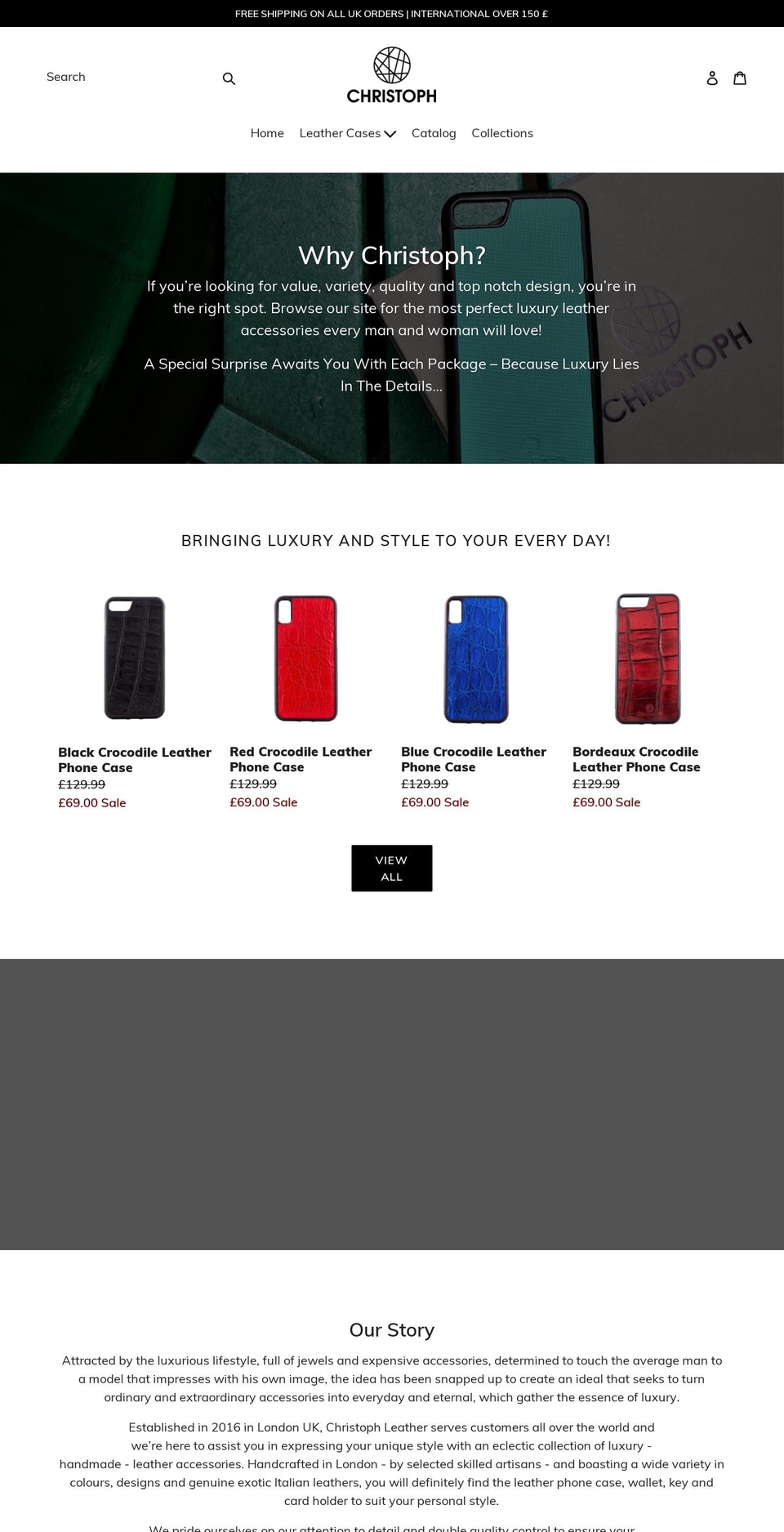 christophleather.com — Shopify storefront screenshot