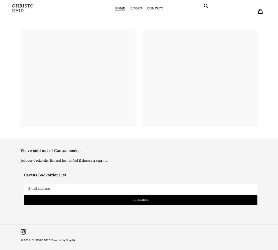 christoreid.com shopify website screenshot