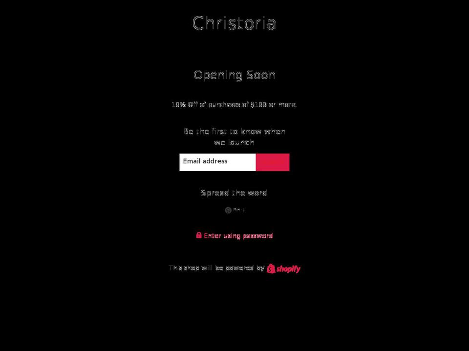 christoriaproducts.com — Shopify storefront screenshot