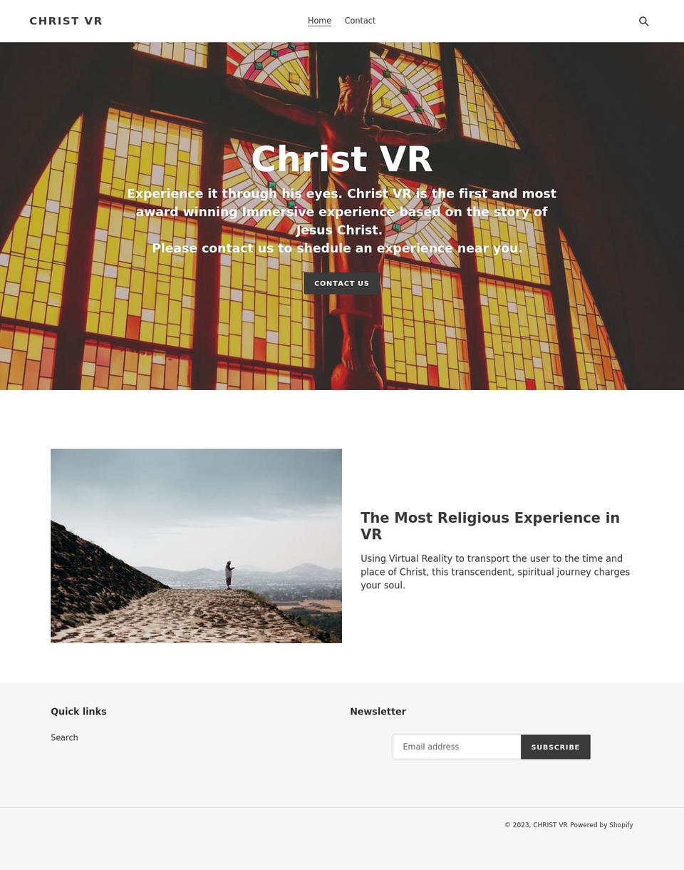 christvr.com shopify website screenshot