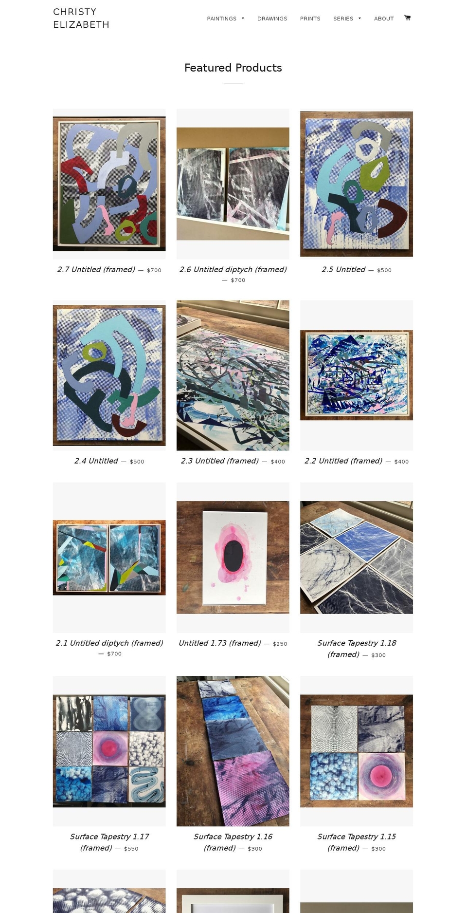 christyelizabeth.com shopify website screenshot