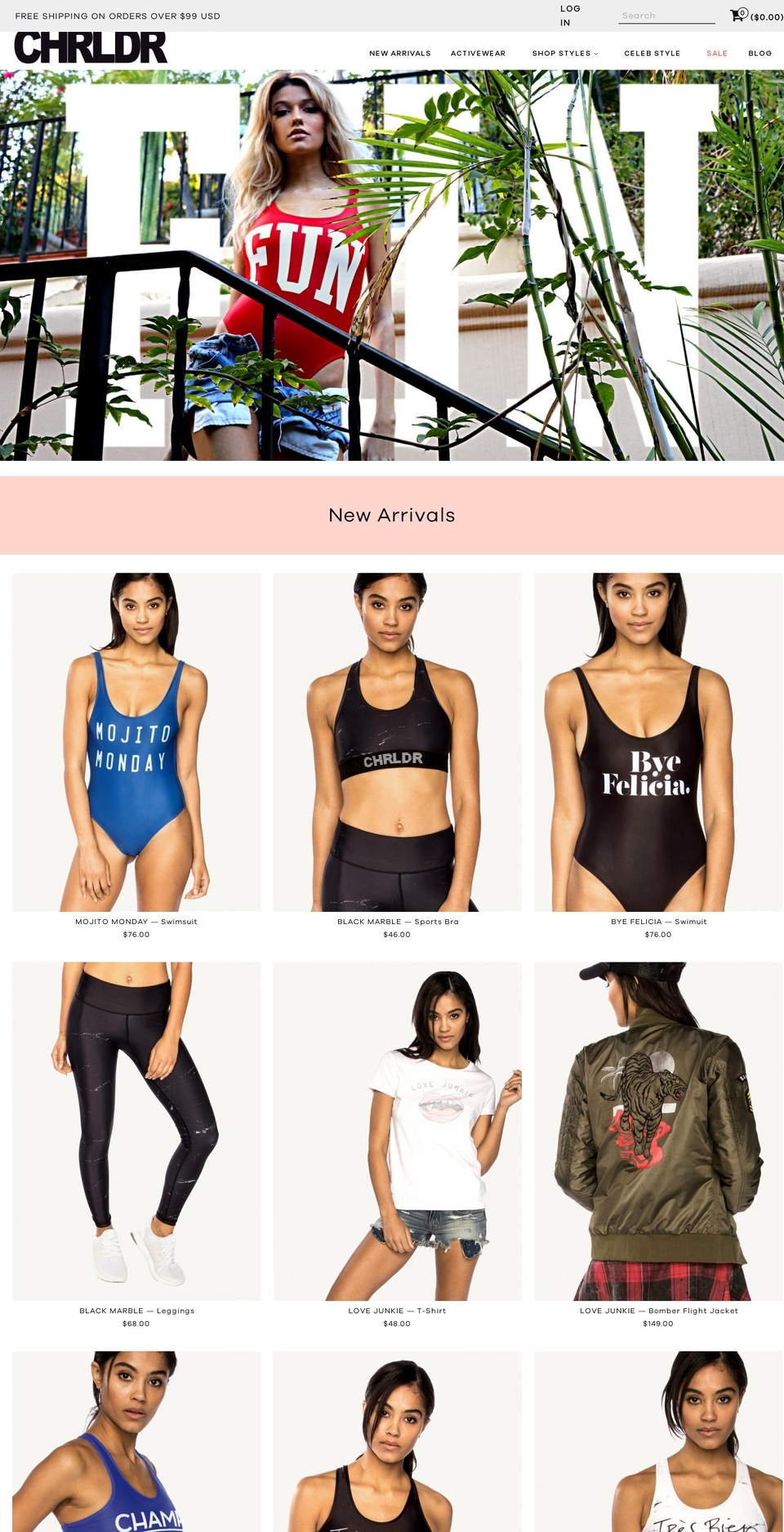 chrldr.com shopify website screenshot