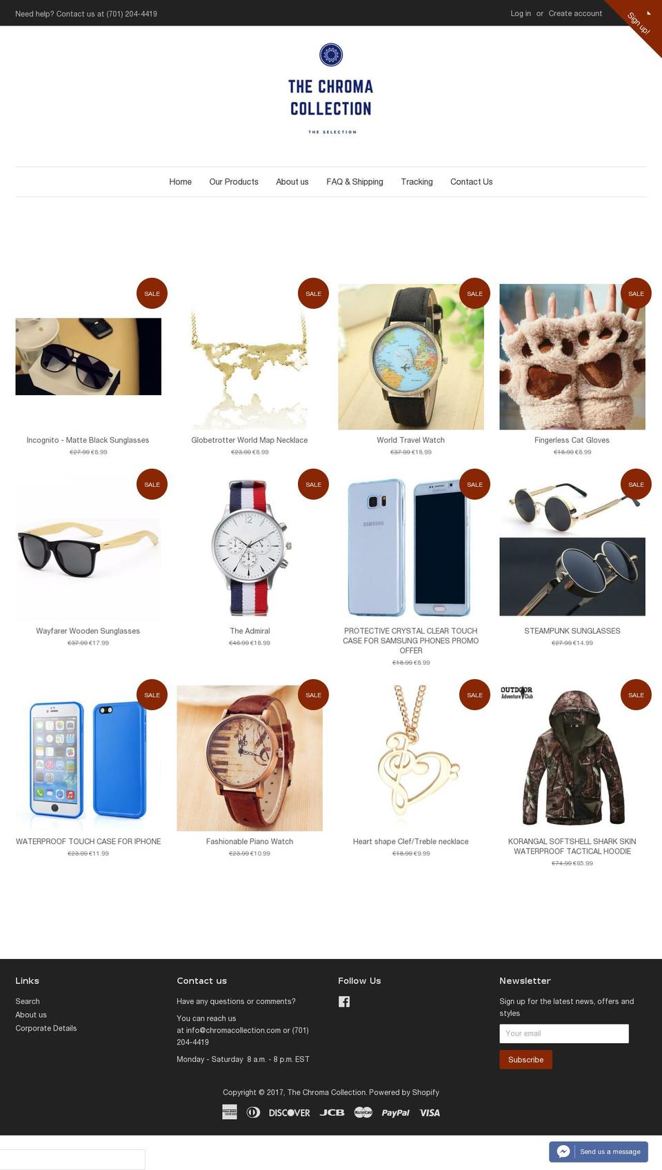 chromacollection.com shopify website screenshot