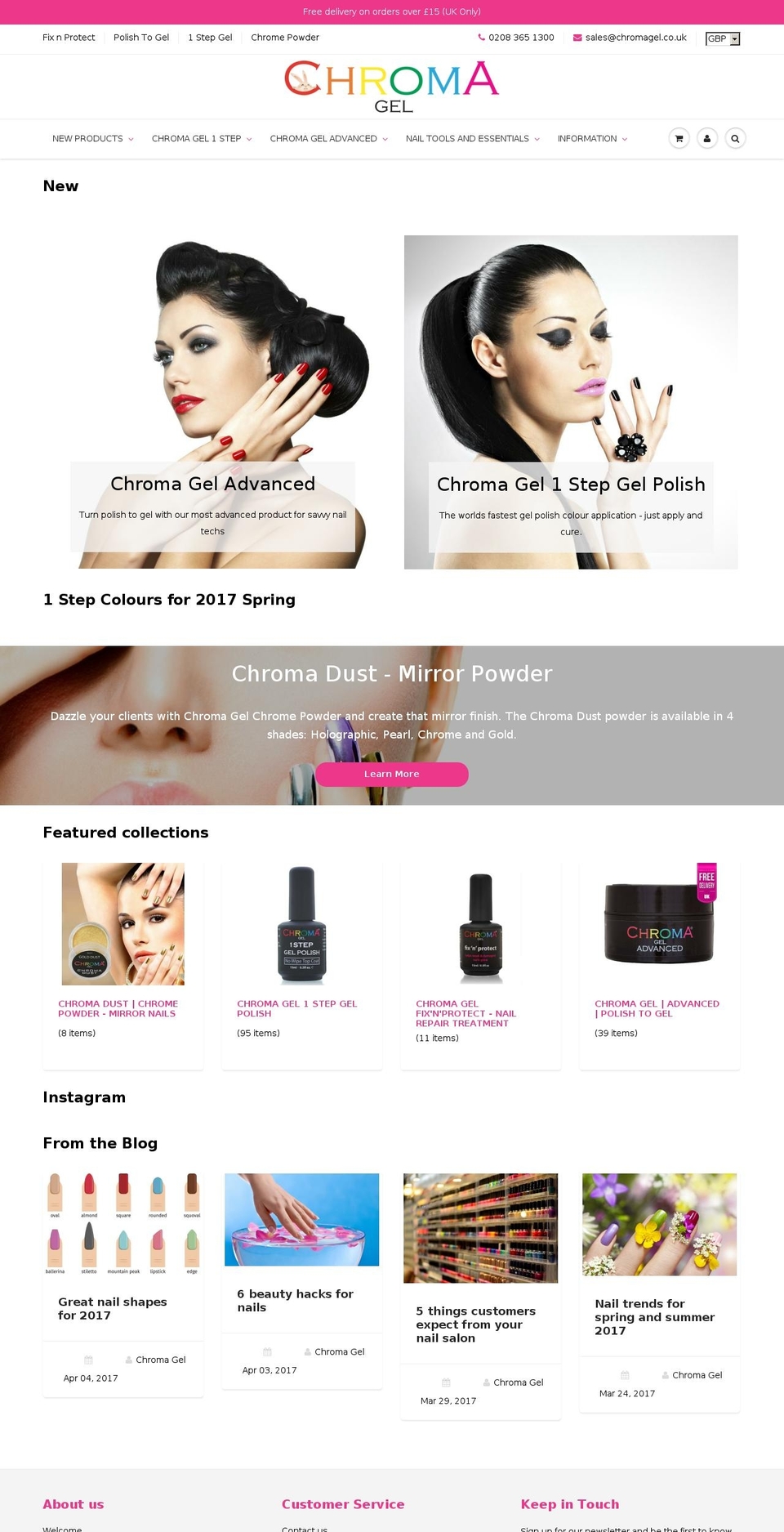 chromagel.co.uk shopify website screenshot